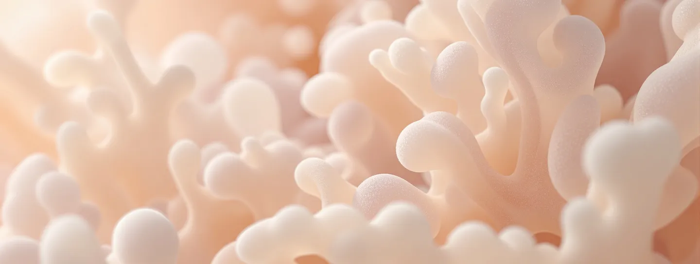 Formas orgánicas suaves que evocan una microbiota intestinal sana — análisis de microbiota en Regenera Clinic